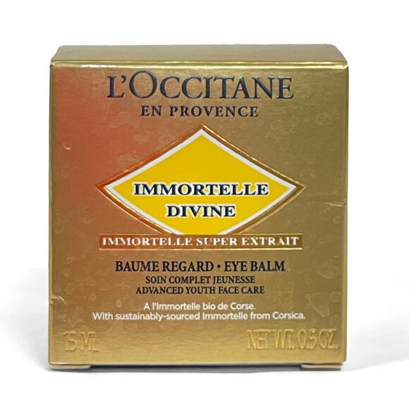 L’Occitane Immortelle Eye Balm 0.5 Oz New $95 Firming Anti-Aging Brightening - Picture 2 of 7